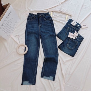 Quần bò - quần bò jeans dài ống bó rách đi chơi phong cách cá tính