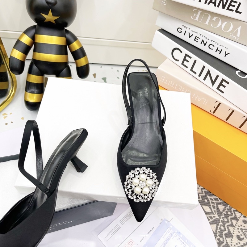Sandal zara mặt đá quai sau gót nhú xuất dư fullbox