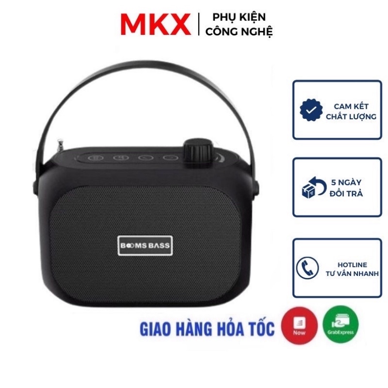 Loa Bluetooth mini BOOMBASS L15 không dây, có radio kết nối usb và thẻ nhớ nghe nhạc , công nghệ blutooth 5.0