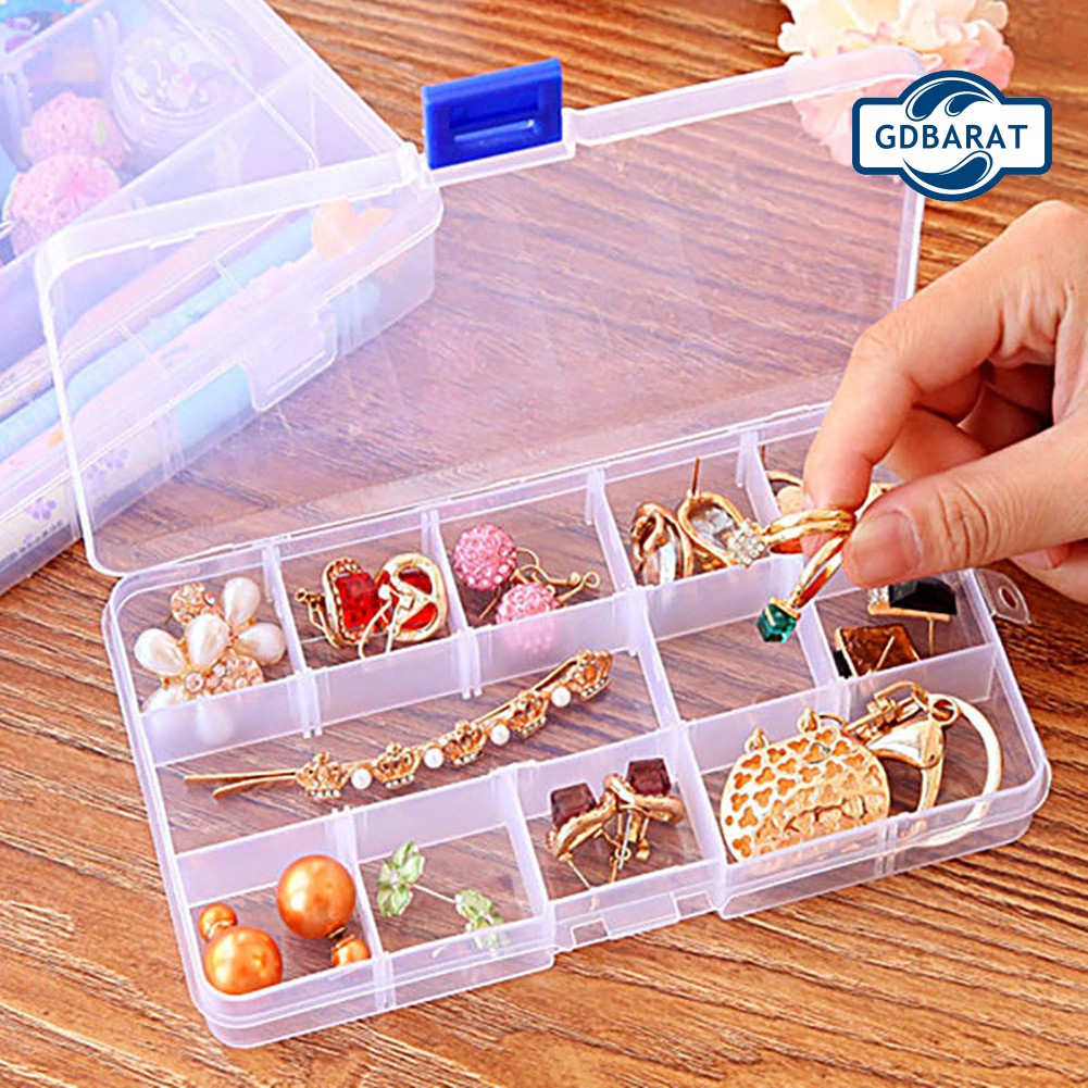 (Hàng Mới Về) Hộp Nhựa Trong Suốt 15 / 10 / 24 Ngăn Đựng Trang Sức Tiện Dụng