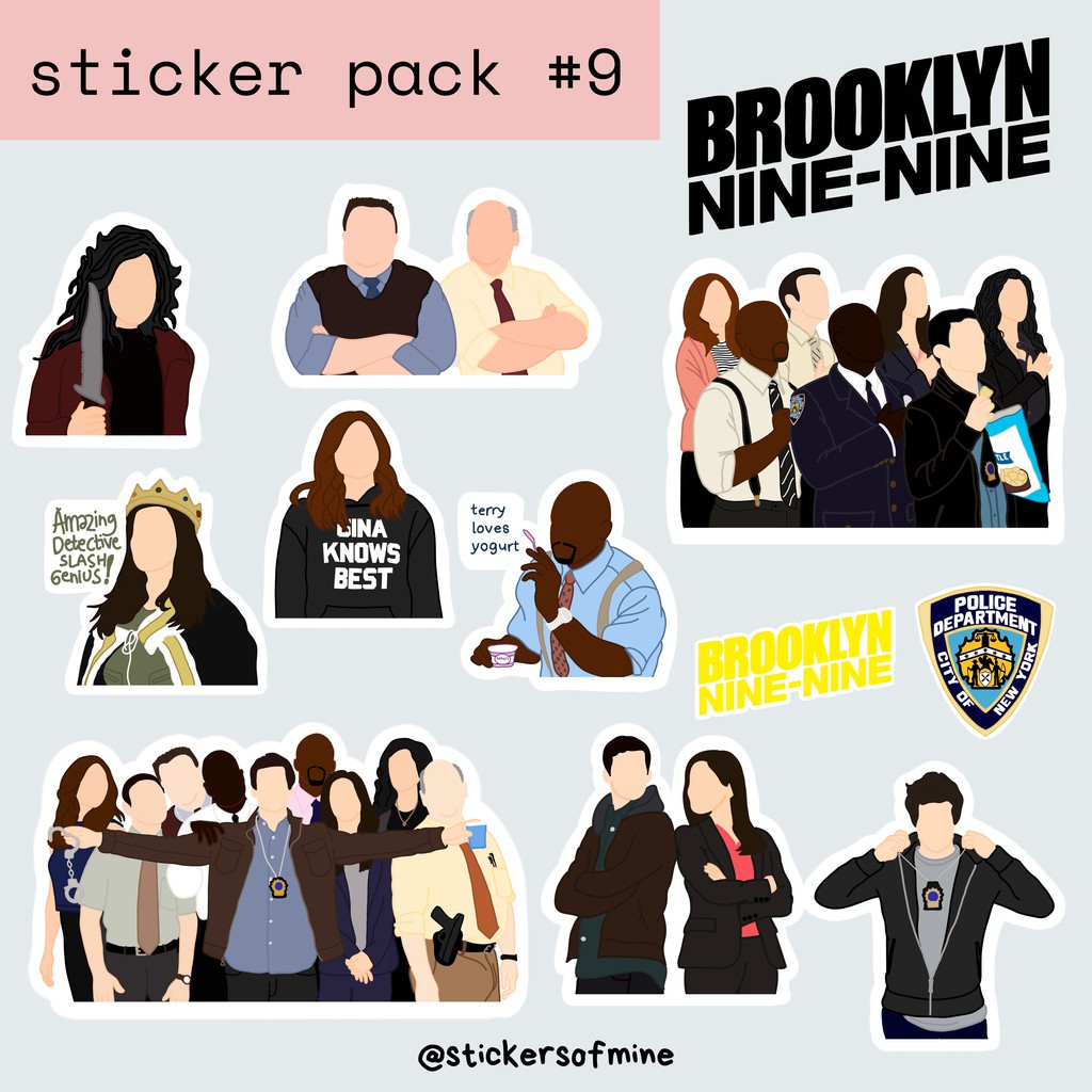 Set 9 Miếng Dán Hình Brooklyn Nine-Nine