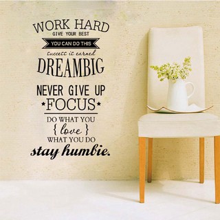 CIN New Wall Decals Quotes Work Hard Vinyl Wall Sticker Decorative