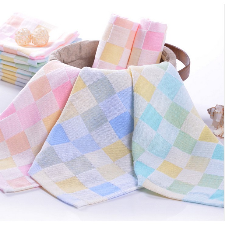 Khăn Vuông CARO 26x26cm Chất Liệu Cotton Cho Bé Hl8008Z