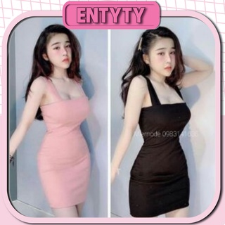 Đầm Body 2 Dây Bản To Thun Co giãn chất đẹp - A2BAN