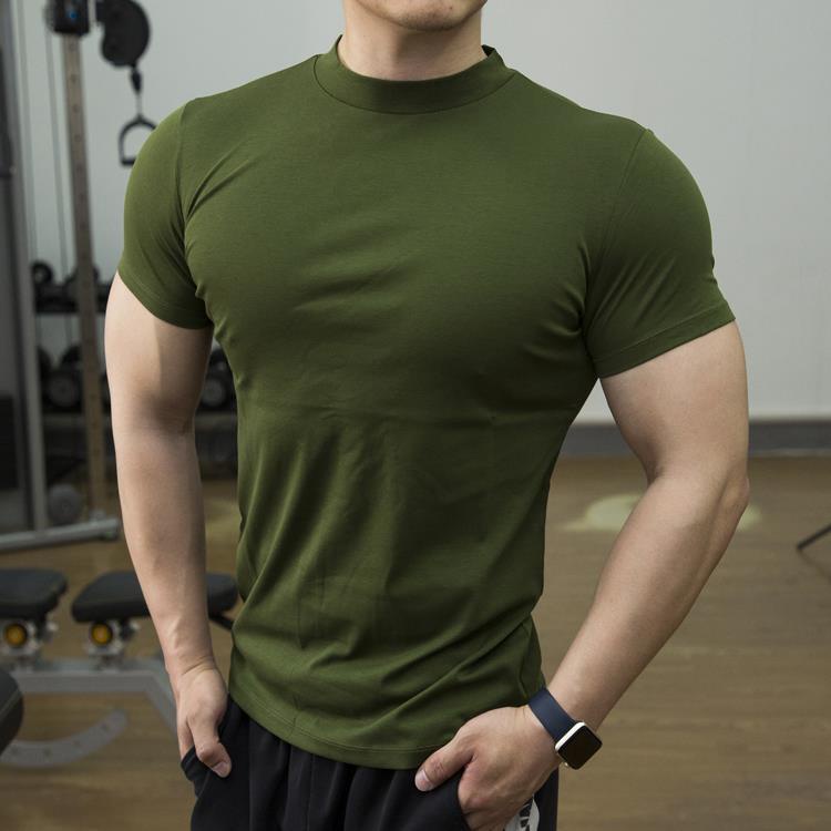 Áo Thun Thể Thao Tay Ngắn Cổ Cao Chất Liệu Co Giãn Khô Thoáng Nhanh Thời Trang Cho Nam