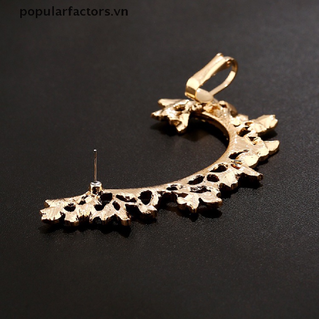 1 Đôi Bông Tai Hình Chiếc Lá Đính Pha Lê Thời Trang Dành Cho Nữ