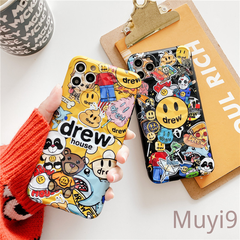 Couple Shell Phone Case Ins Personality Creative Fashion Drew & Justin Bieber &Bear for iPhone12 Iphone11PROMAX X XSMAX XR I8/SE2 Iphone7plus Soft Case iPhone Casing