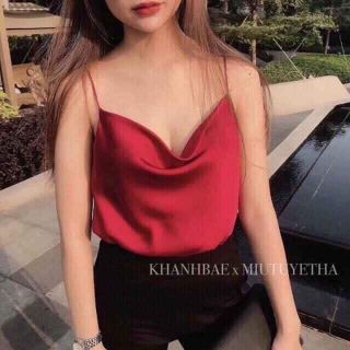  Áo 2 dây lụa satin đổ ngực