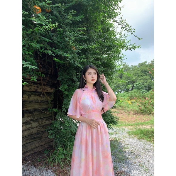 Váy dài tiểu thư khoét lưng Luisa