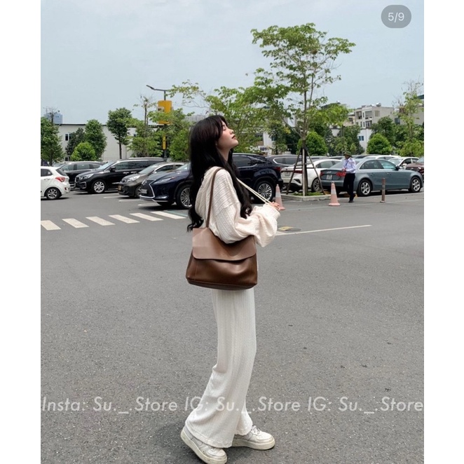 SET BỘ LEN GÂN ÁO HOODIE DÀI TAY CÓ MŨ MIX QUẦN SUÔNG CULOTTES SBLAMQ