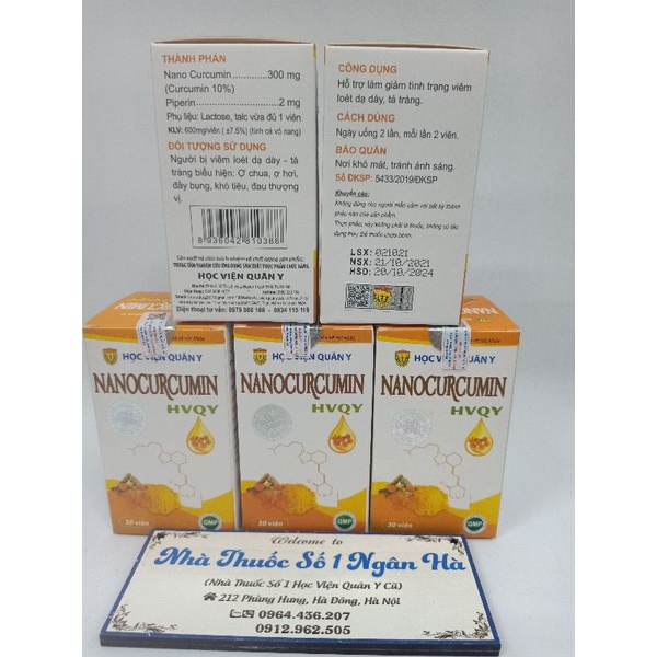 Viên Uống Nano Curcumin - Học Viện Quân Y - Hộp 30 Viên