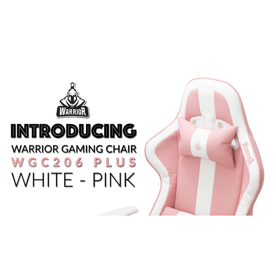 Mẫu Mới - mua ghế tặng lót chuột 40x90cm - Ghế Gaming Warrior Raider Series – WGC206 Plus White/Pink