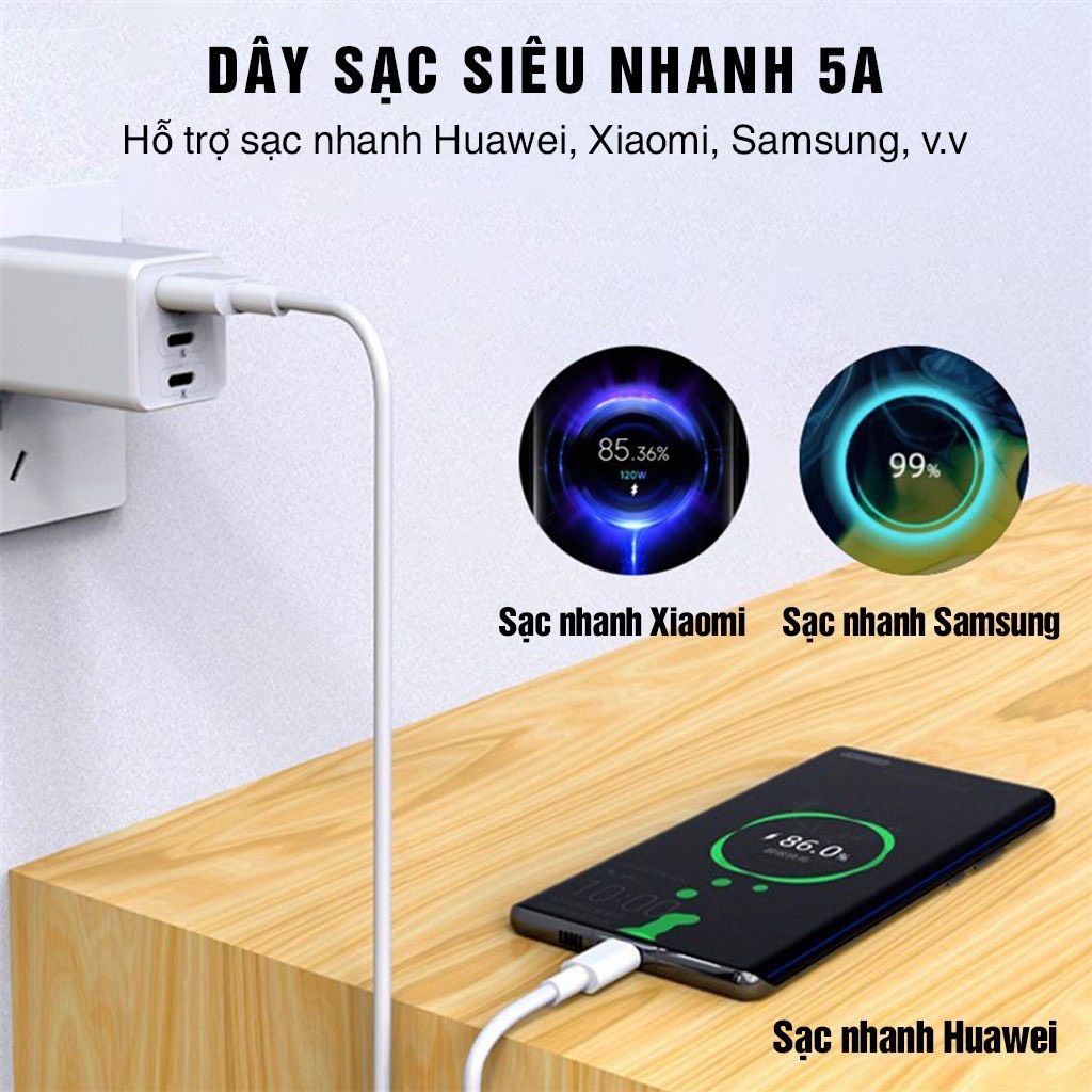 Cáp sạc nhanh Oppo 3A chân TypeC
