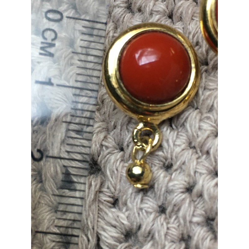 Bông tai xỏ vintage Ý Bijoux Cascio đính san ho