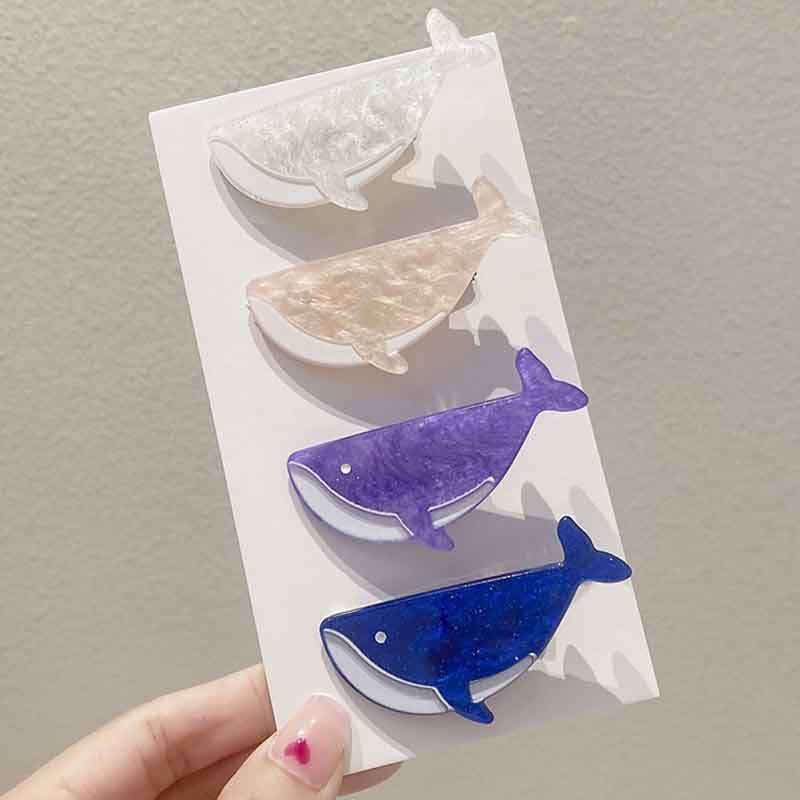 Kẹp Tóc Hình Cá Voi Nhỏ Dễ Thương Phong Cách Hàn Quốc Cho Bé