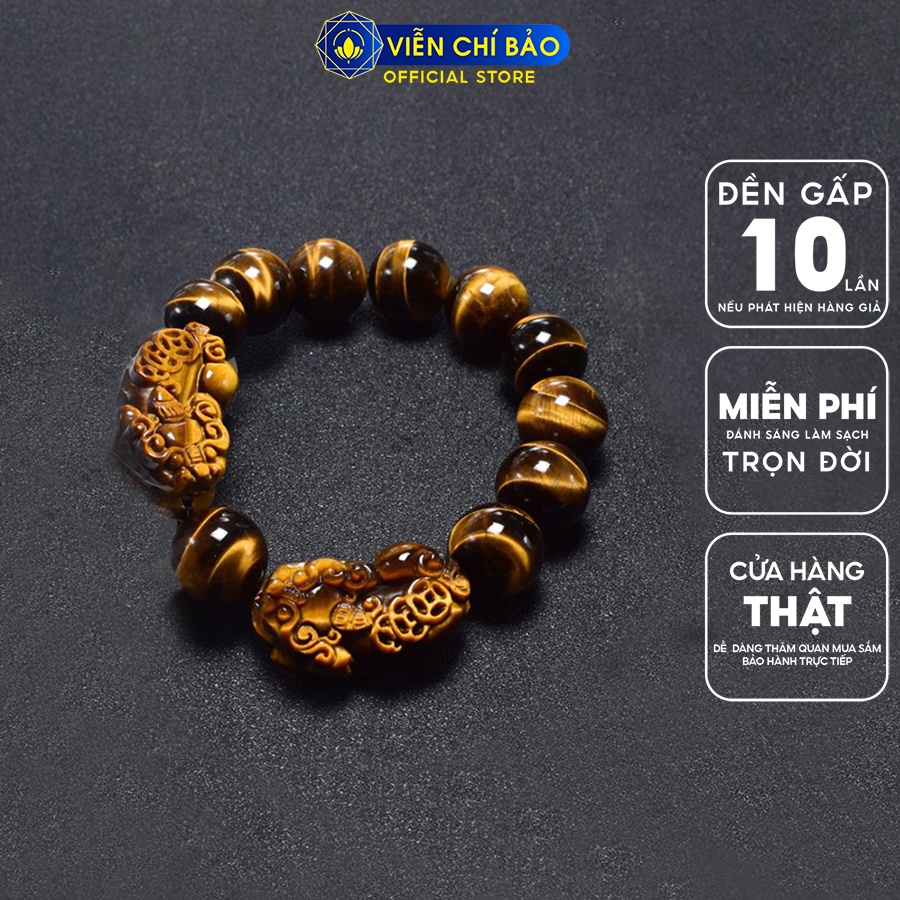 Vòng tay phong thủy Tỳ Hưu đôi đá tự nhiên thời trang nữ phụ kiện trang sức Viễn Chí Bảo V000245