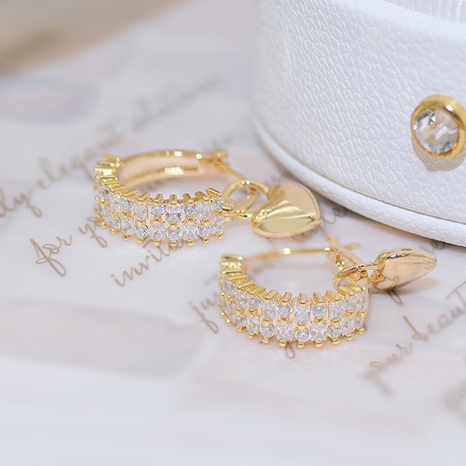 Bông Tai Mạ Vàng 18k Đính Đá Sang Trọng Cho Nữ