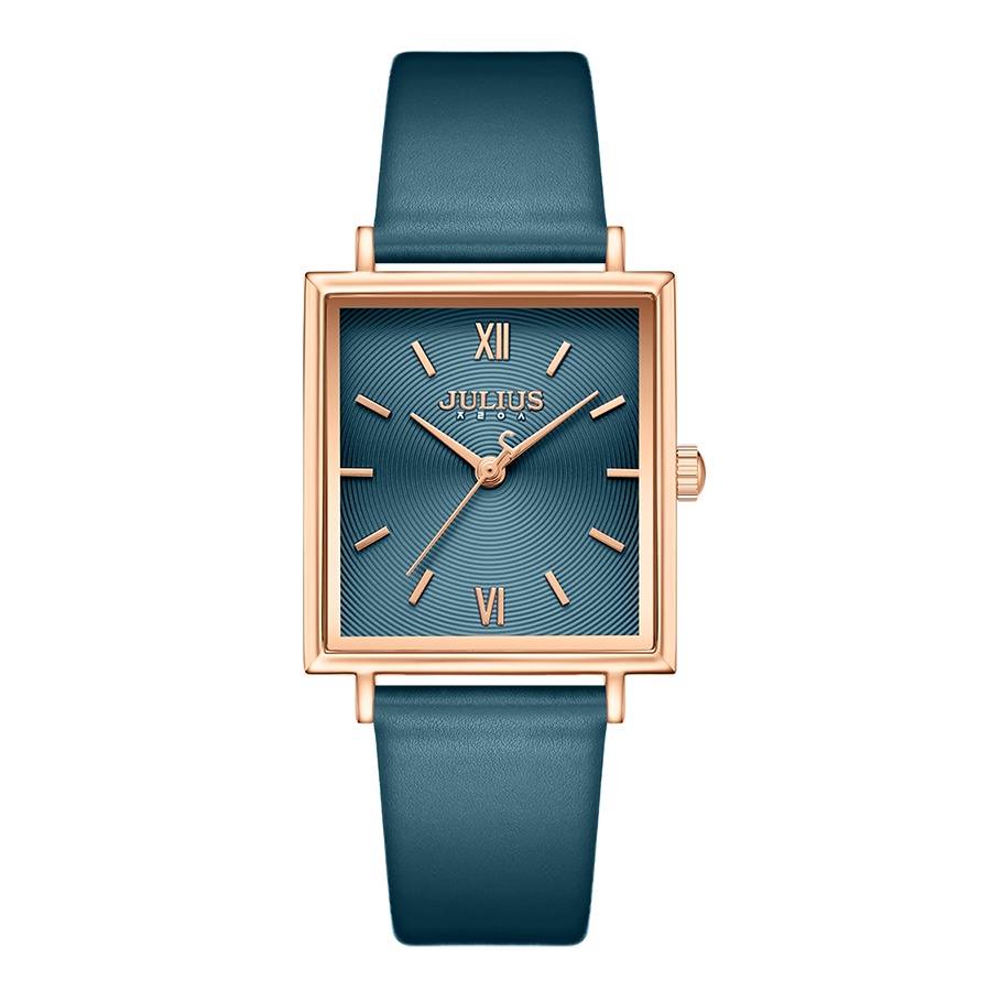 Đồng Hồ Nữ JA-1335C Julius Dây Da Hàn Quốc (Xanh Dương)