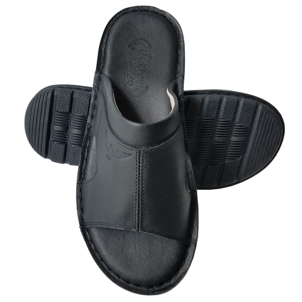 Dép Nam Da Bò Thật May Đế BIGGBEN Cao Cấp HKD585