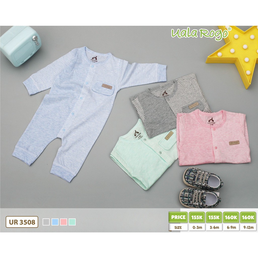[SALE XẢ] Body dài tay cotton kẻ ngang Uala Rogo