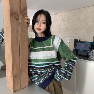 áo len thổ cẩm phối ren siêu xinh