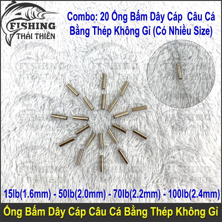 Combo 20 Đầu Ống Bấm Dây Cáp Câu Cá Pioner Bằng Thép Không Gỉ Chuyên Dùng Bấm Đầu Dây Cáp Làm Thẻo Câu Cá