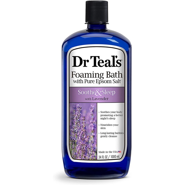 Sữa tắm bồn Dr Teal’s Foaming Bath with Pure Epsom Salt, Soothe & Sleep with Lavender 1000 ml mẫu mới nhất