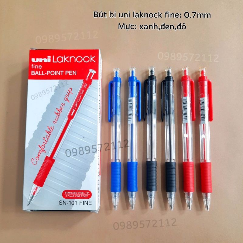 Bút bi bấm nhật SN101, uni laknock nét 0.7mm (1 cái)