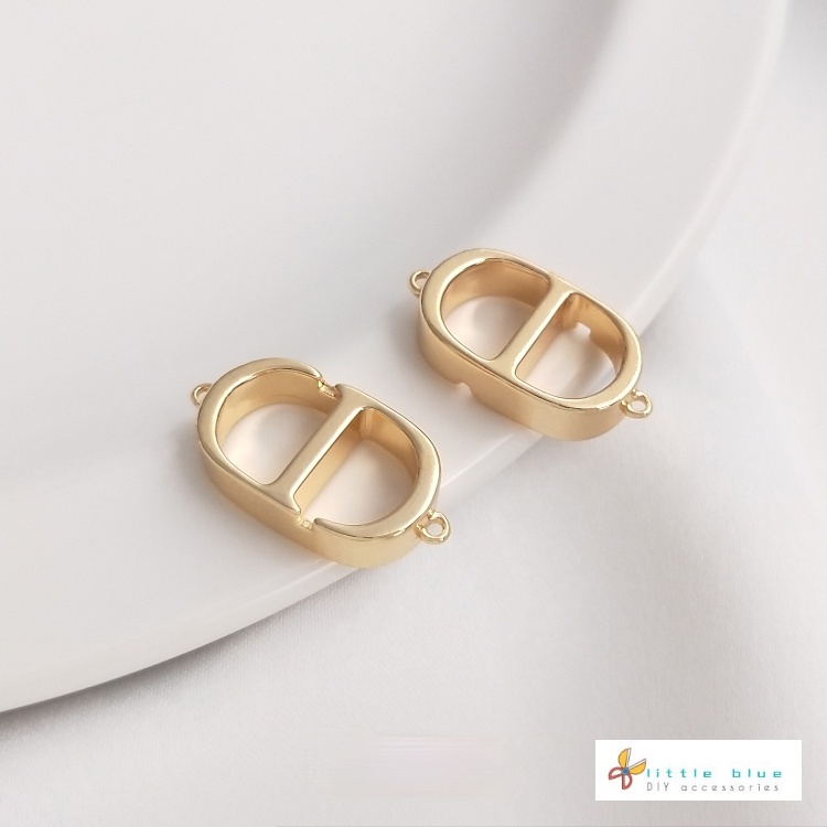 Khóa Gài Hai Đầu Bằng Đồng 14K Màu Vàng Kim Bảo Vệ Làm Mặt Vòng cổ/Trang Sức DIY