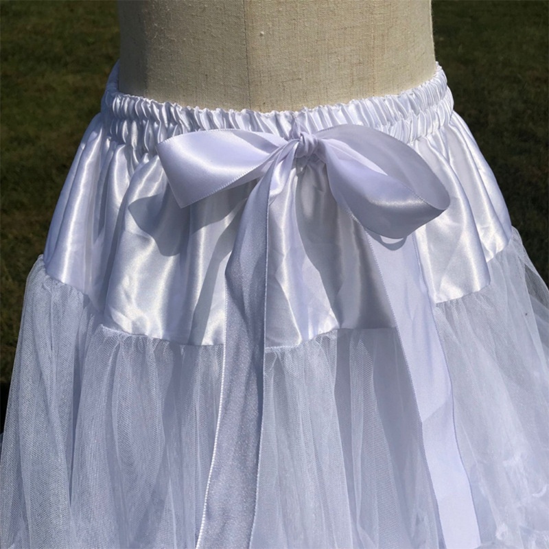 Chân Váy Xòe Tutu Lưng Thun Phối Ruy Băng Phong Cách Lolita Cho Nữ