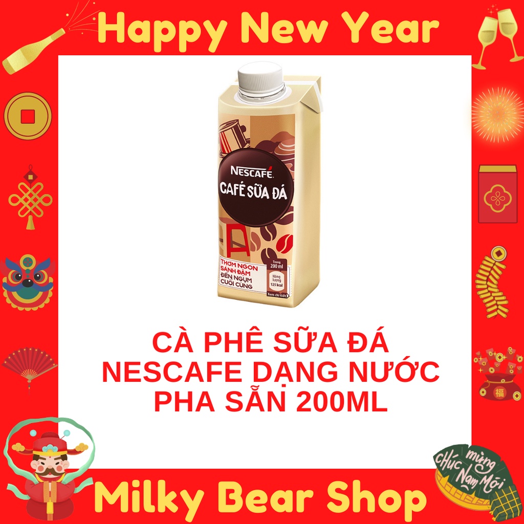 [COMBO 4 HỘP] Nescafe cafe sữa đá dạng nước pha sẵn 200ml