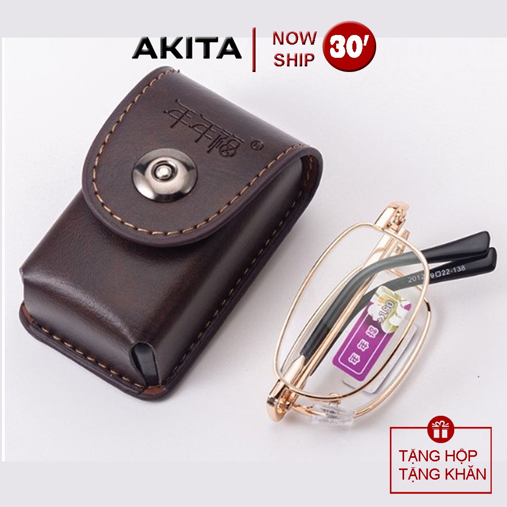 Kính lão thị gập gọn tiện lợi cao cấp AKITAKVT20 có bao đựng loại tốt cao cấp bảo hành 1 đổi 1