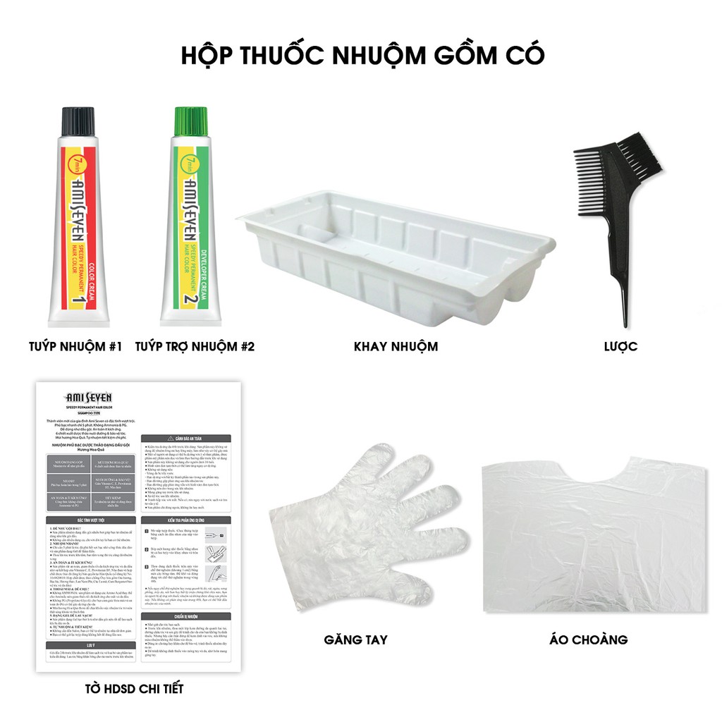 Nhuộm Phủ Bạc Dược Thảo dạng gội Số 7 Đen tự nhiên - Hương Hoa Quả (60g+60g) Hàn Quốc