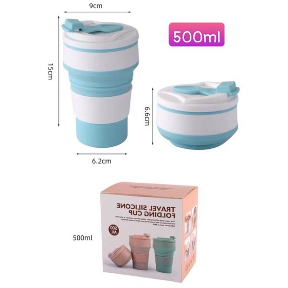 (500ML) - LY NHỰA SILICONE XẾP GỌN TIỆN LỢI DU LỊCH