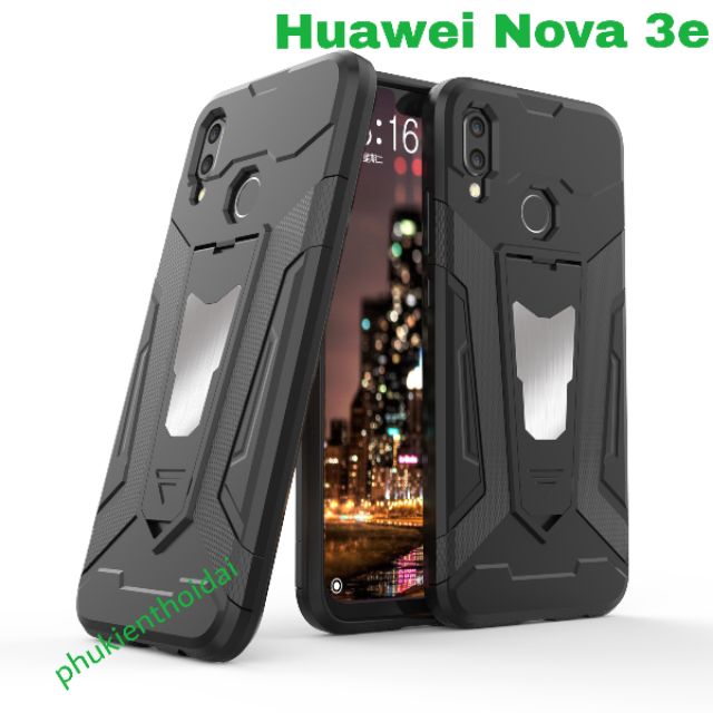 Ốp lưng Huawei Nova 3e Iron Man Pro cao cấp mẫu mới giá đỡ xem phim
