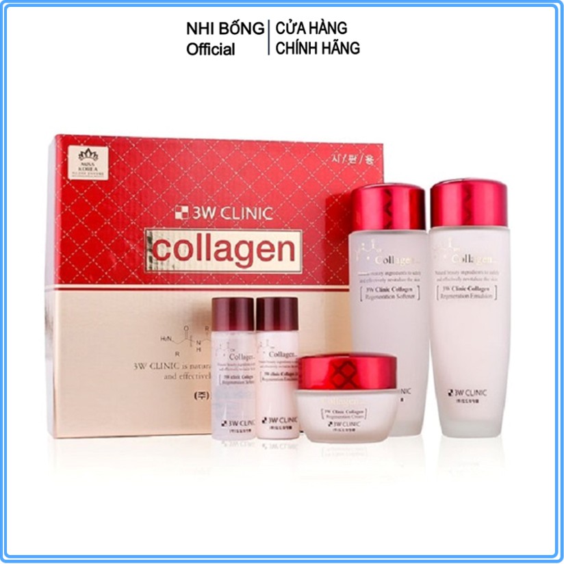 Bộ dưỡng trắng da - Set dưỡng ẩm săn chắc chống lão hóa chiết xuất từ Collagen Hàn Quốc Đủ Sét [Hàng Nhập Khẩu]