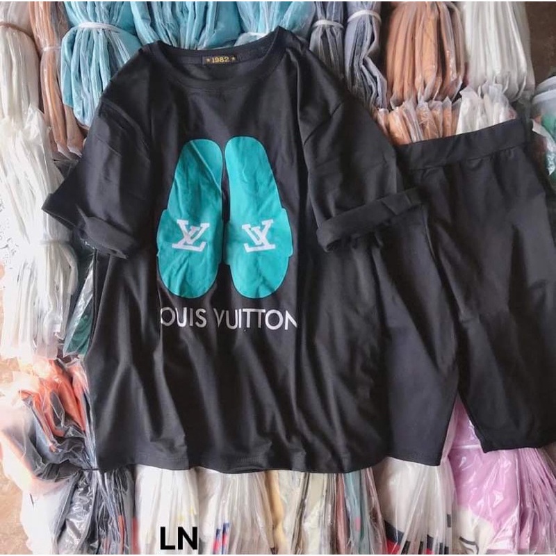 Sét áo đôi dép VL + quần legging lửng TH6