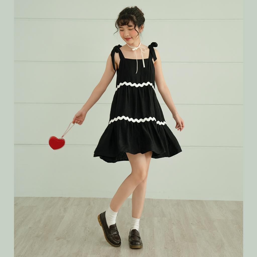 BLEUBIRD Váy suông xòe quai buộc nơ Maddie Dress