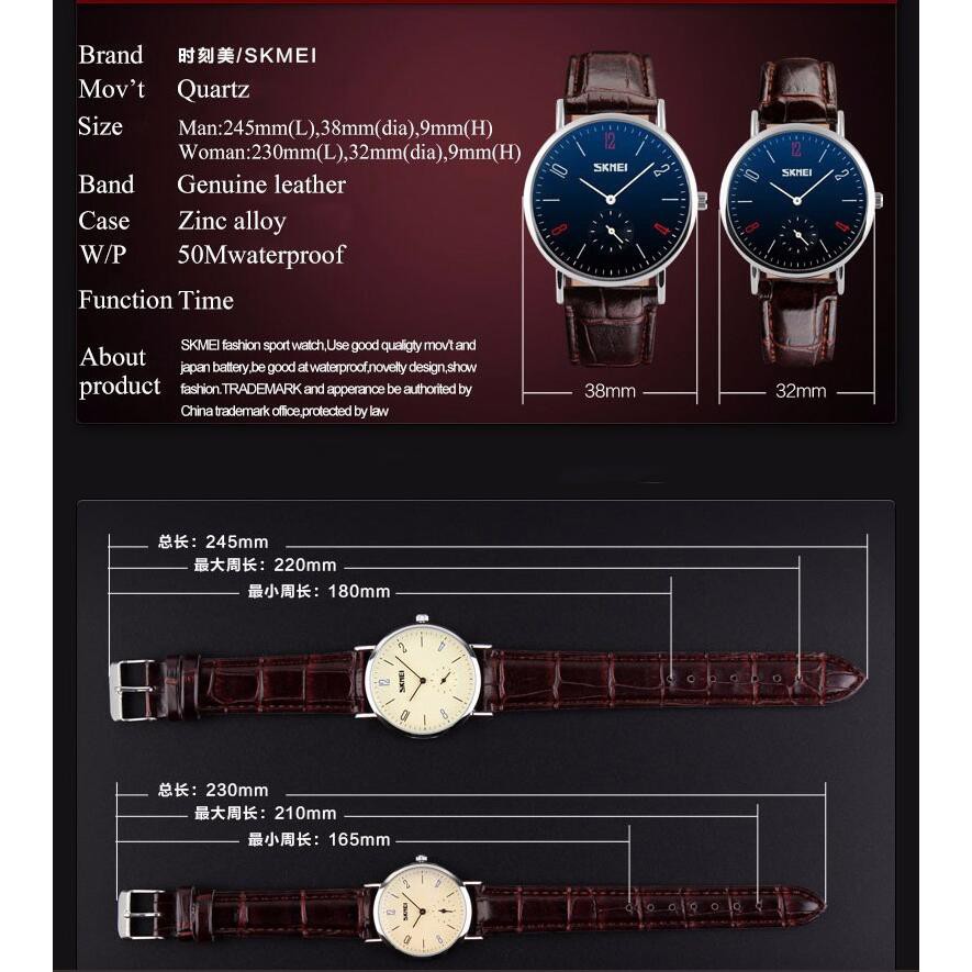 Đồng Hồ SKMEI 9120 Dây Da Kiểu Máy Thạch Anh Sang Trọng Cho Nữ | BigBuy360 - bigbuy360.vn