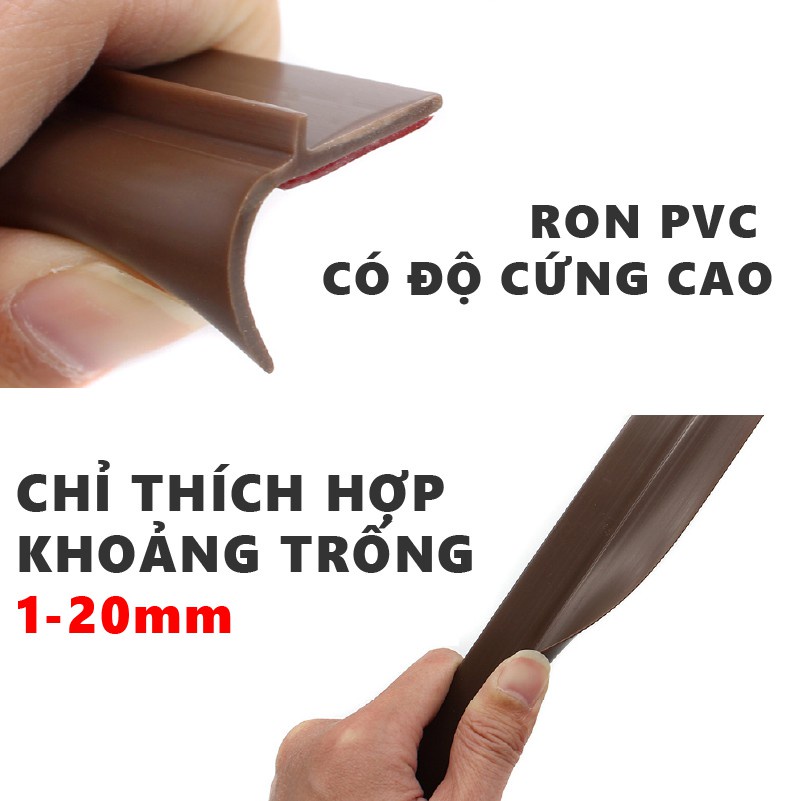 Thanh Dán Ron Chặn Cửa, Miếng Chặn Cửa toilet, Đi Hơi Máy Lạnh  - PVC Cao Cấp - Cách Âm, Chống Côn Trùng, Ngăn Bụi