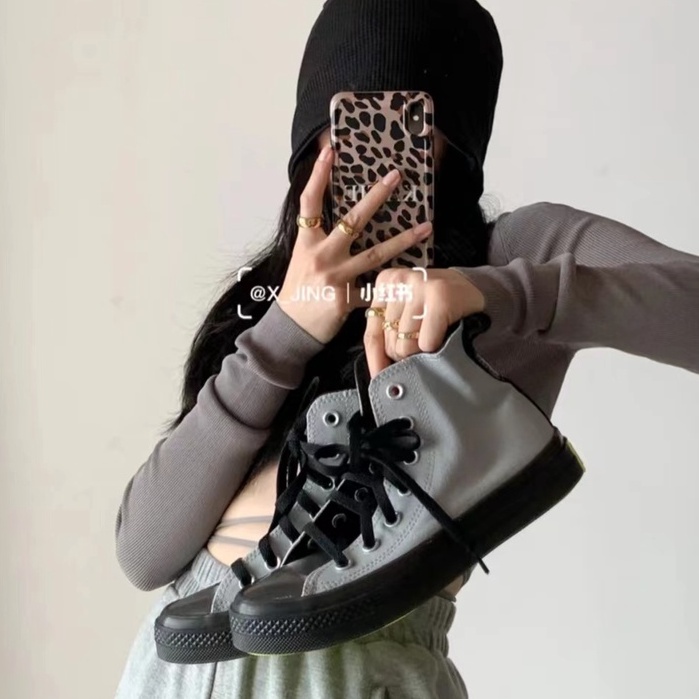 Giày Sneakers Converse Chuck Taylor All Star Cổ Cao Màu Xám Đen-1007