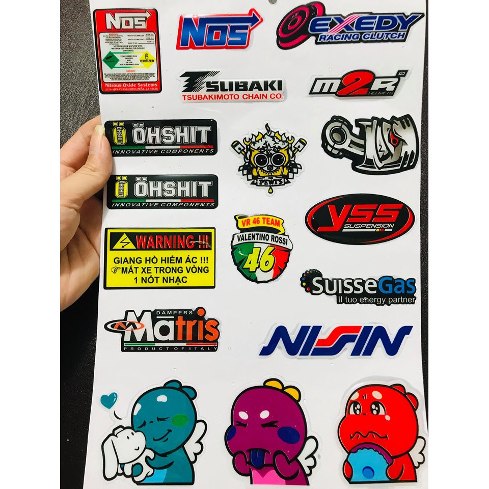 DDXM-V10-31 TEM NỔI, DECAL TRANG TRÍ XE, TEM DÁN XE MÁY, STICKER NỔI