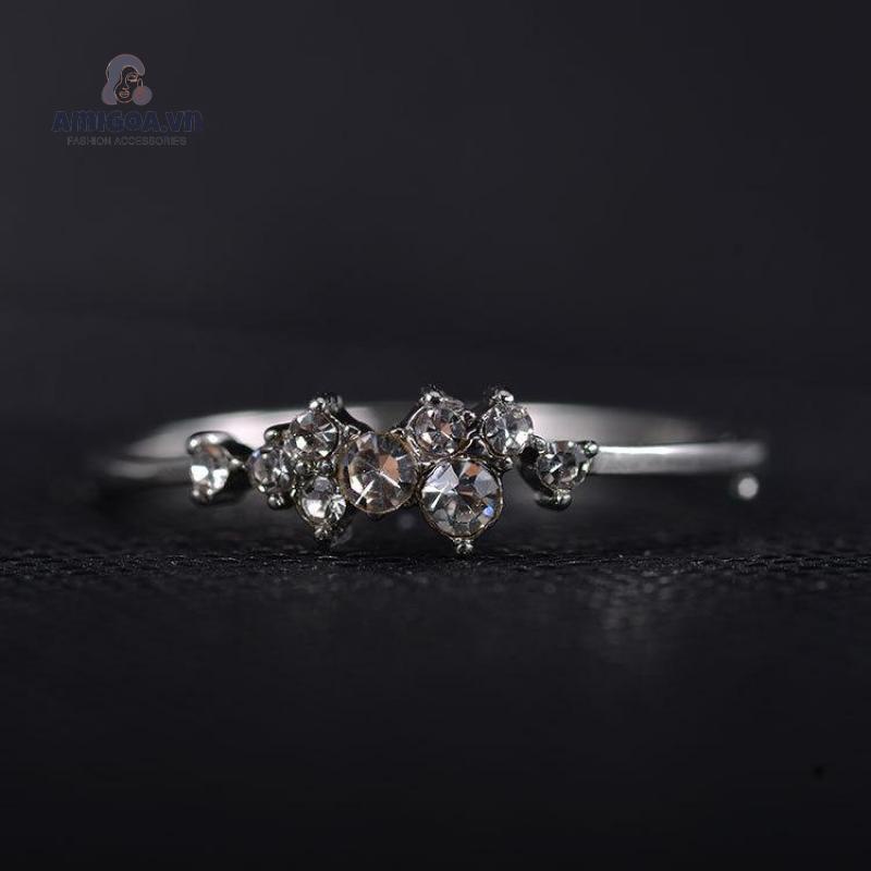 ✨✨Nhẫn Đính Hôn Nữ Mạ Vàng 14k Đính Kim Cương Nhân Tạo