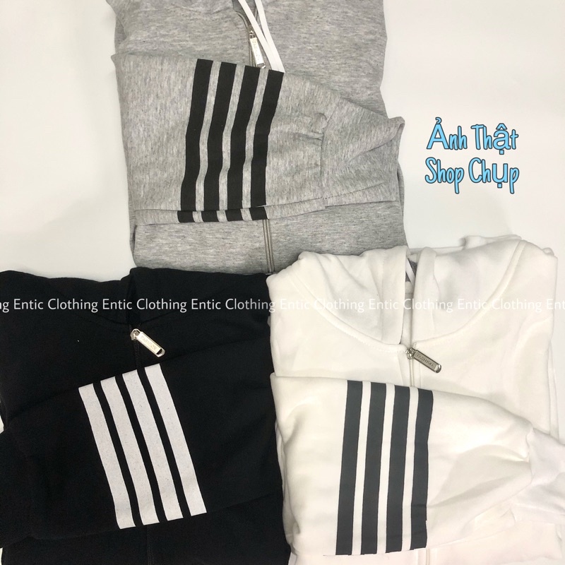 [Kèm Ảnh Thật] Áo Khoác Kéo Khoá Zip Tay Phối Sọc Chống Nắng - Chất Nỉ Mát Phong Cách Đường Phố