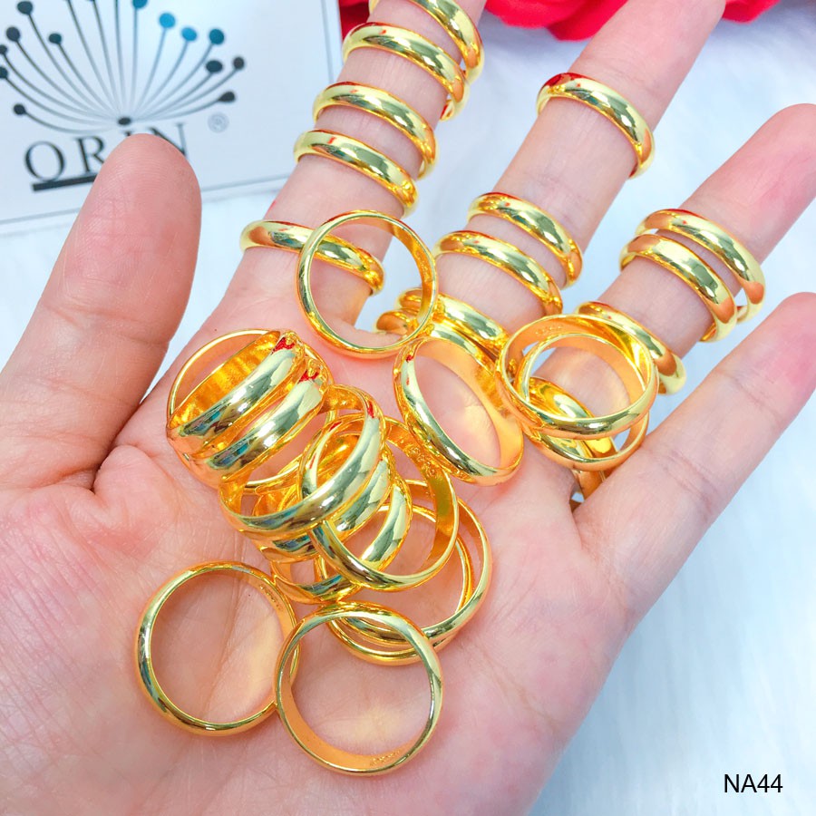 Nhẫn trơn, nhẫn chỉ mạ màu 24 bền màu có khắc 9999 cao cấp Orin N44