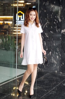 Đầm sơ mi đuôi cá cổ đức siêu hót