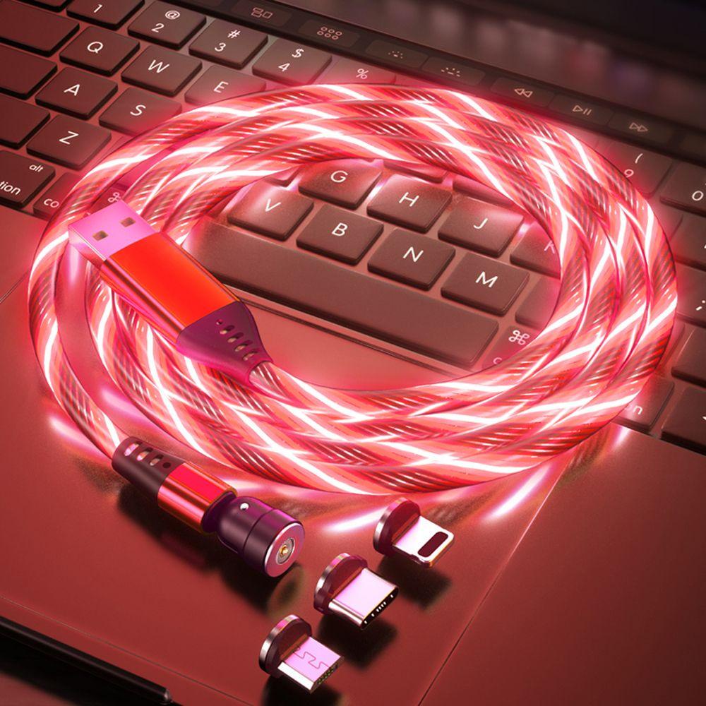 Dây Cáp Sạc Nhanh GLENES 540 Dgree Đầu Tròn Cổng Micro USB Có Đèn LED Cho Điện Thoại