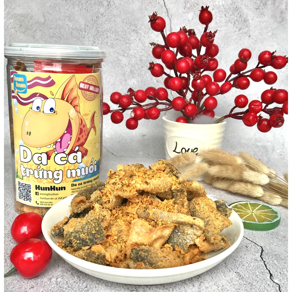 Da cá trứng muối HunHun 200g đồ ăn vặt Sài Gòn Ngon Rẻ | BigBuy360 - bigbuy360.vn