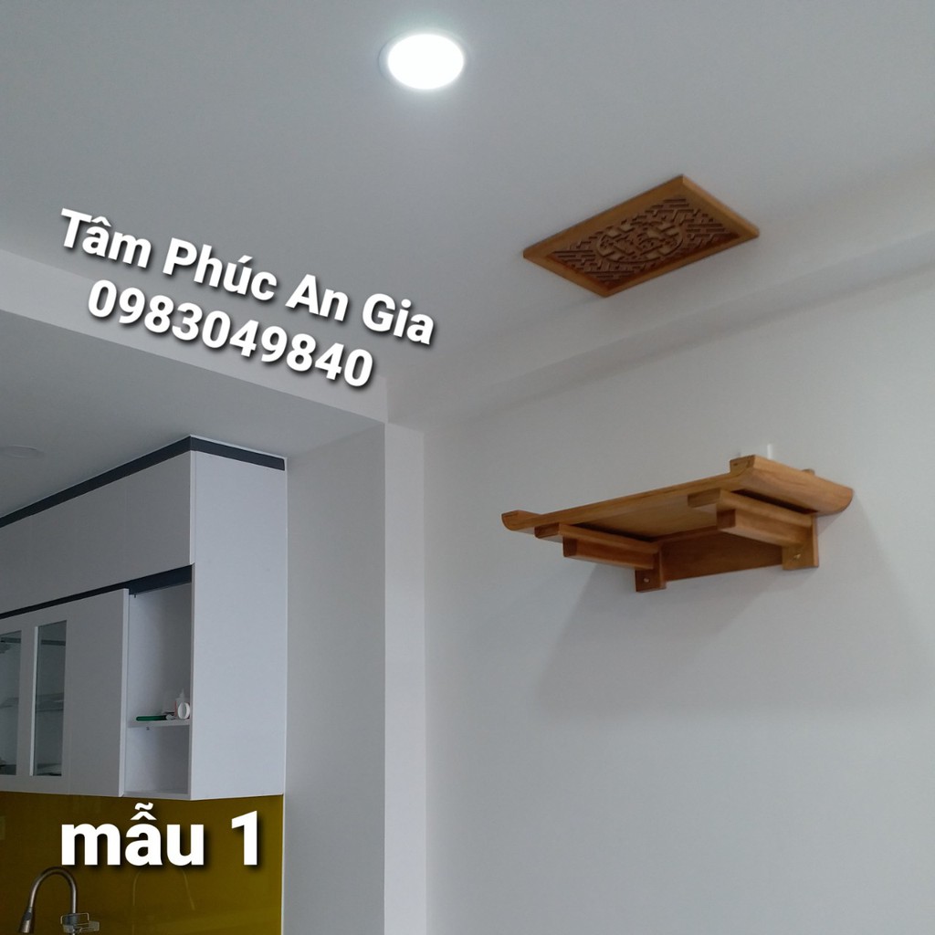 Mẫu bàn thờ ông Táo đẹp treo tường hoặc để trên nóc tủ bếp cho nhà mới, cần lắp khi cúng cuối năm