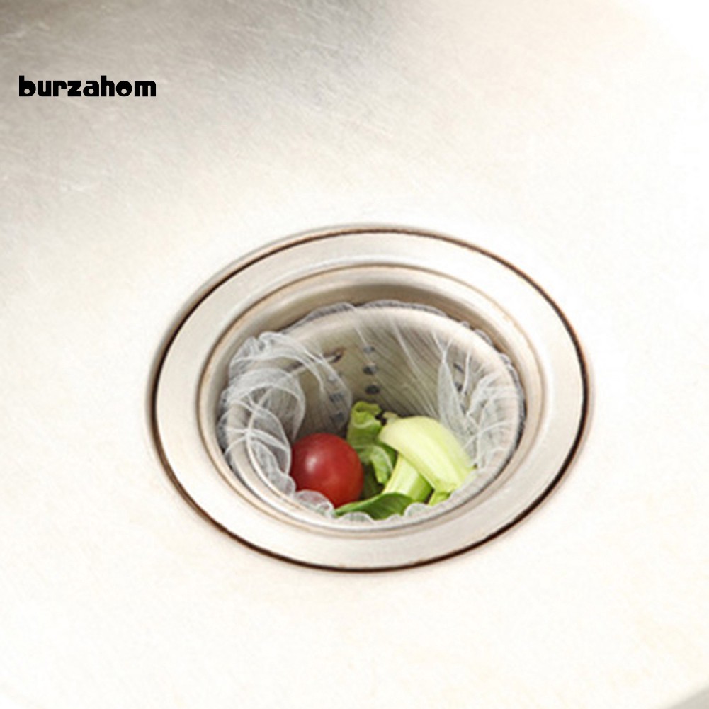 Burzahom_30/100Pcs Kitchen Sink Strainer Garbage Filter Bag Net Mesh Anti Clogging Pouch